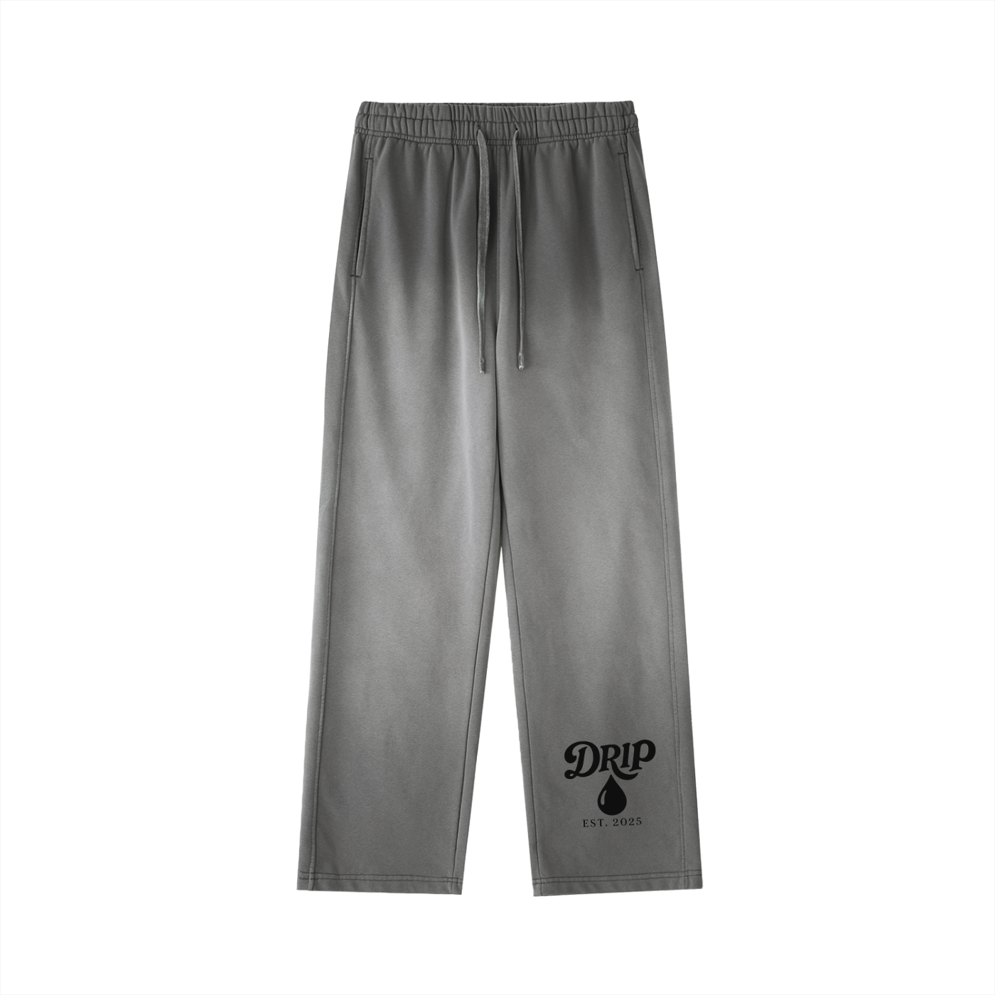 Vintage Washed Gradient Straight-Leg Sweatpants