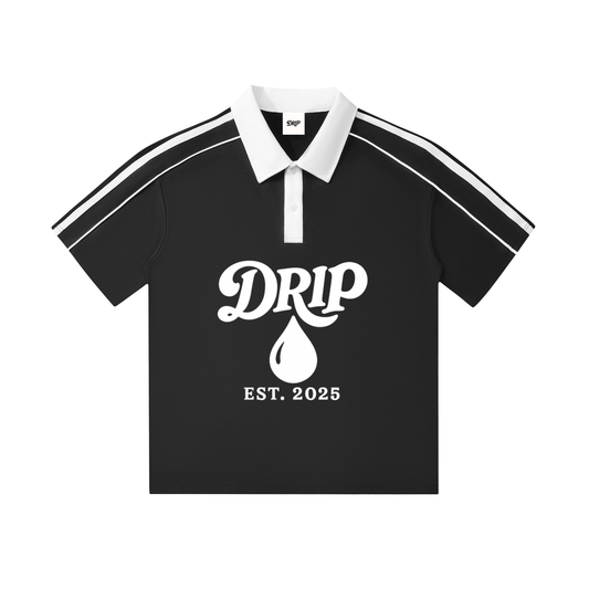 Contrast Collar Short-Sleeve Polo Shirt