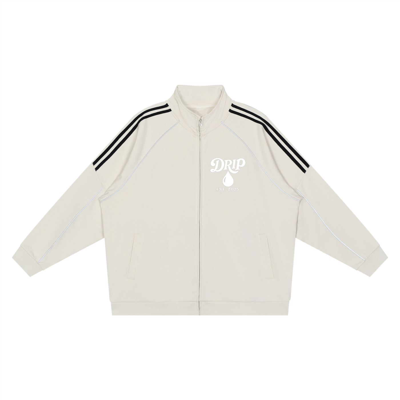 Reflection Striped Raglan Sleeve  Jacket