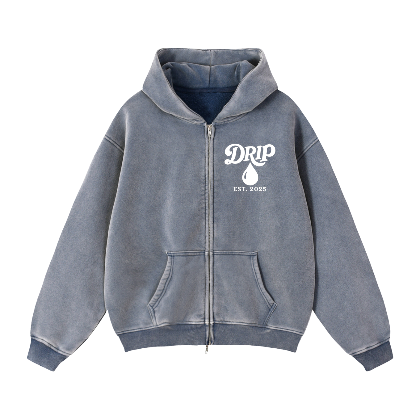 Zip-Through Boxy Fleece Hoodie
