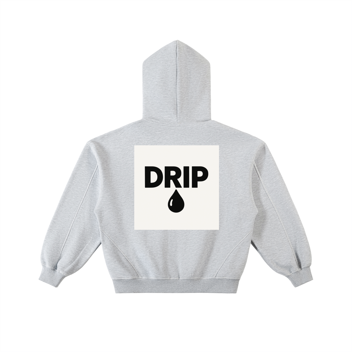 Contrast-Stitched Boxy Fleece Zip Hoodie