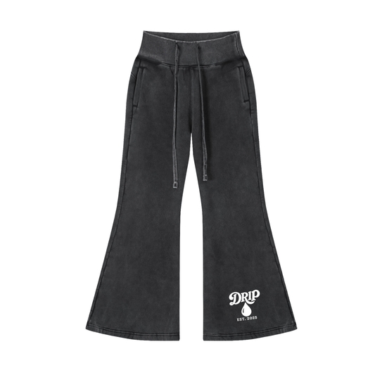 Vintage Washed Flared Fleece Pants