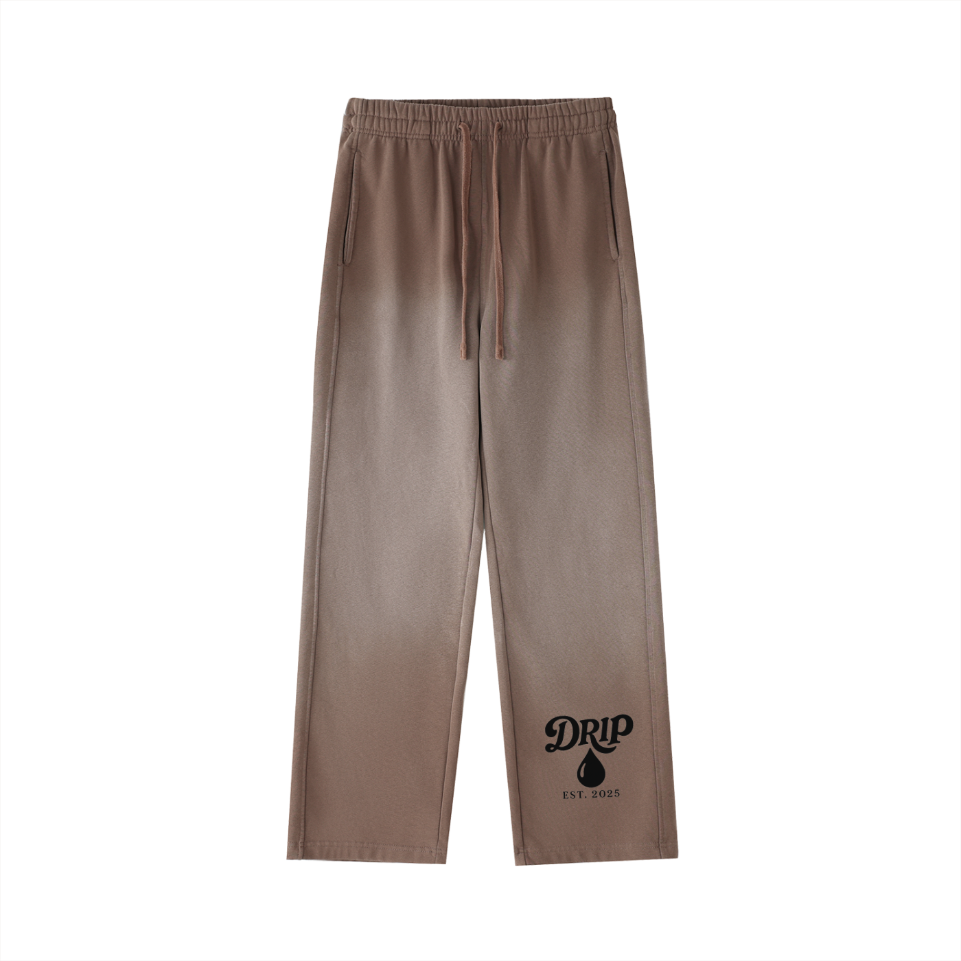 Vintage Washed Gradient Straight-Leg Sweatpants