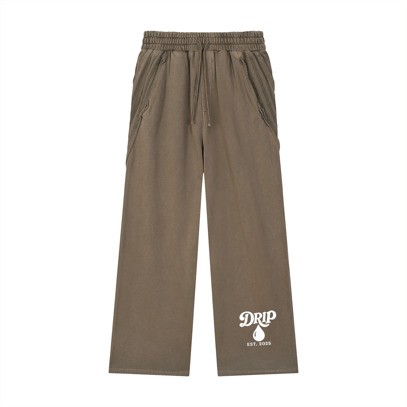 Snow Washed Tape Raw Edge Sweatpants