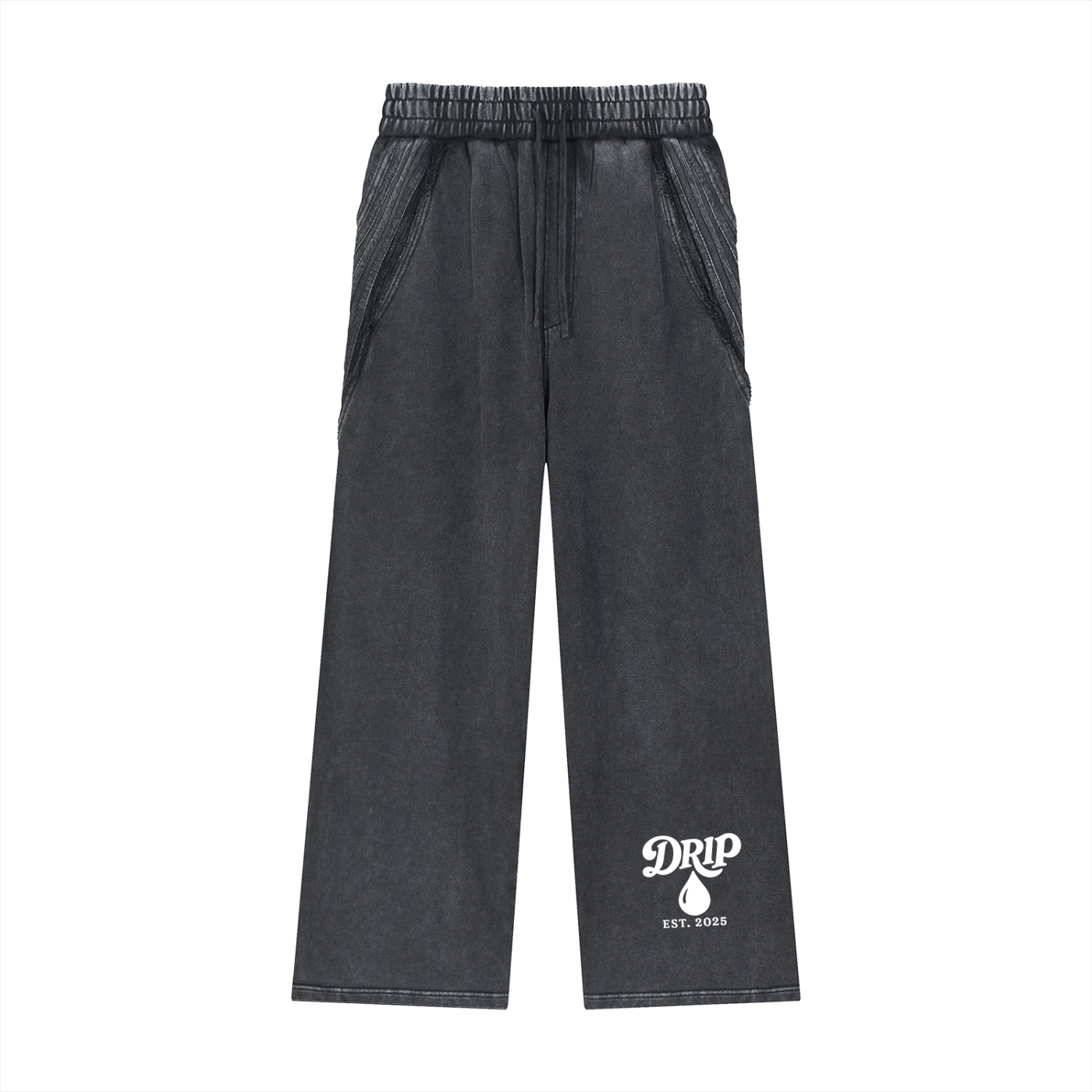Snow Washed Tape Raw Edge Sweatpants
