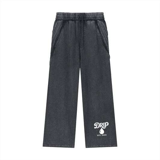 Snow Washed Tape Raw Edge Sweatpants